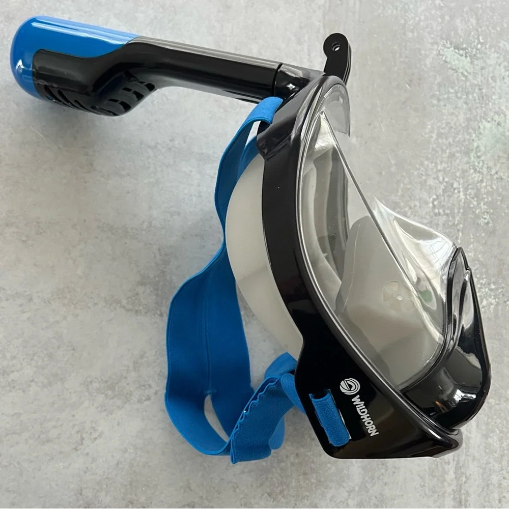 SEAVIEW 180 Degree Panoramic Snorkel Mask- Full Face Design, Blue - S/M